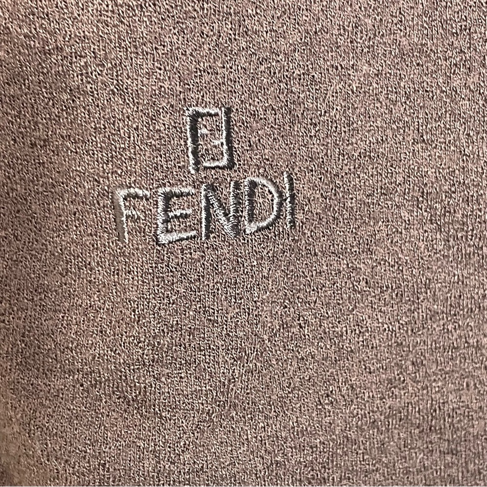 Vintage Fendi Button Down Brown Long Sleeve Fendin Button Size 4 - Picture 7 of 13